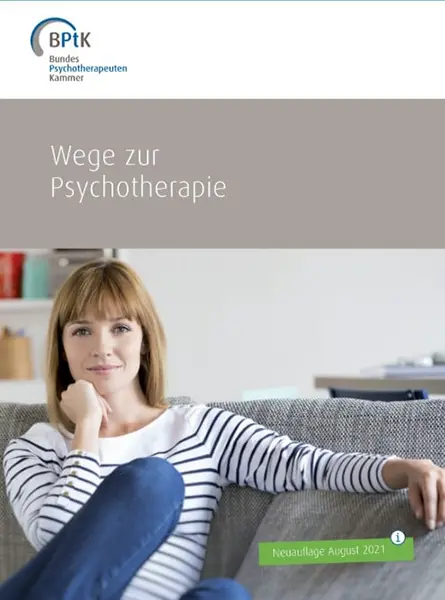 Cover des kostenlosen Ratgebers Wege zur Psychotherapie.